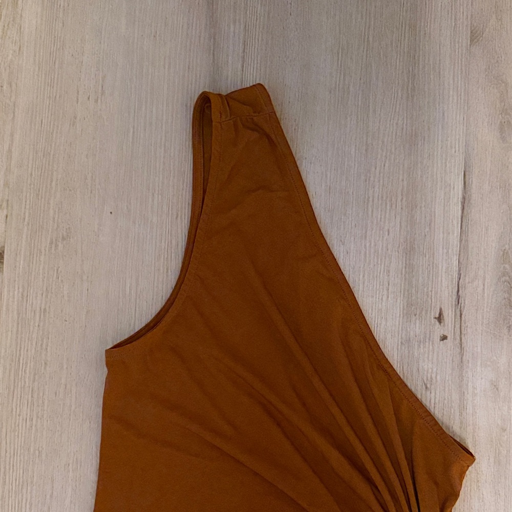One-Shoulder Rust Dress - Picture 3 of 3